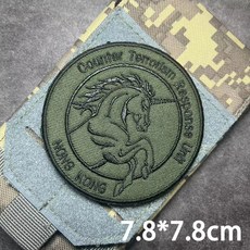 香港CTRU反恐特勤隊3D刺繡徽章，夾克牛仔褲帽子背包DIY裝飾貼，可拆卸士氣章, 圓形 魔術貼