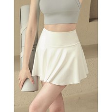 運動短裙女假兩件防走光瑜伽裙跑步健身網球羽毛球百褶小白裙