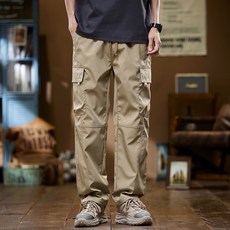 LARGE STORE 潮流美式多口袋工裝男褲 立體剪裁 工作褲 休閒長褲 山系戶外 多口袋褲 男生長褲