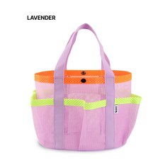 다용도 망사 목욕 복주머니 가방 28color, 라벤더-콤비
