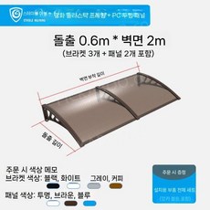 현관 캐노피 차양 벽걸이 테라스 창문 가림막, 60x200cm 확장 세트