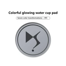 자동차 다채로운 발광 LED 분위기 조명 컵 코스터 홀더 (DS SPIRIT 5LS E-Tense RUBIS 용), 01 color-1PCS, 01 빠른  Mainland
