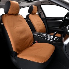 Coverado 캔버스 범용 카시트 커버 - 어린이 및 강아지용 후면 및 자동 시트 프로텍터 - 대부분의 차량 트럭 SUV에 적합/블랙, Front, 카키