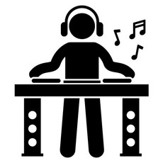 오피스왕국 테크노DJ 그래픽 스티커 음악 음표 악기 music35, 다크그레이