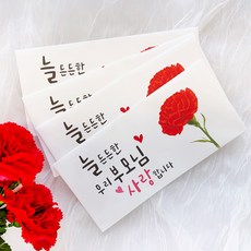어버이날 카네이션 용돈 봉투 4장 부모님 감사 현금 용돈이벤트 선물, 1개, 빨간카네이션
