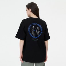 MOZMOZ Naughty Child 透氣寬鬆版型短袖T恤, 黑色