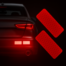 야간 자동차 안전 반사 경고 스티커 10개입, 빨간색, 1세트