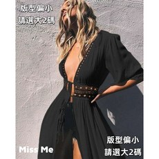 罩衫 防曬衣 南法普羅旺斯異國風情飄逸長罩衫 蕾絲長版泳衣罩衫