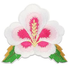 무궁화 와펜 자수패치 한복장식 자수꽃 패치 마크 열접착형, 4개, 자수 무궁화꽃(NO.34)
