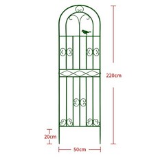 담벼락 울타리펜스 장미 정원 울타리 철조망 야외 꽃 스탠드 지지대 철 식물 프레임, 중간, 41. 그린 5개 (폭 50 높이 220)