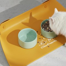 자멋뜰 반려동물식기매트 강아지식기, 블루