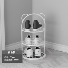 門口家用多層鞋架 金色53cm高, 象牙白 - 3層 - 熊耳款, 1套
