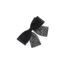 Lele Sadoughi 여성용 스위스 도트 시어 보우 바레트 제트 블랙 원 사이즈