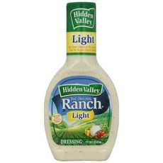 히든 밸리 랜치 드레싱 라이트 오리지널 473.2ml 병 Hidden Valley Ranch Dressing Light Original 16-Ounce Bottles (Pa, 1개