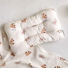 [MODERN HOUSE 중계점] 소프트 순면 3중직 거즈 메쉬 베개 50x30 봉주르퍼피 아이보리 CZ0426009, 이미지참고