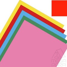 미니파라 하드보드지 칼라 8절 빨강 주홍 50개 빨강 합지