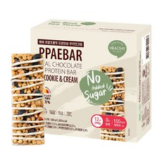 무가당 설탕X 빼바 리얼초콜릿 프로틴바 쿠키앤크림, 1박스, 360g