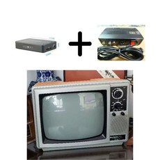 레트로 TV 송출 카메라 카페 세트 빈티지 촬영 흑백 영상, 14인치 TV + 변환 상자 + U 디스크 플레이어