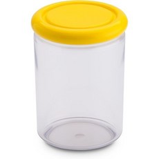 아크릴 밀폐 보관 용기 설탕 가루 용기 및 파스타 용기 - 식품 세면도구 사무용품 보관 용기 - 식기세척기 안전 보관 실린더 - 33.8온스 - 노란색 뚜껑, Yellow, 33.8-Ounce