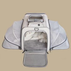 코지스 고양이 이동장 애견 이동장 양면 확장형 숄더백 반려견 가방, 1개