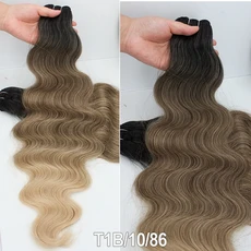 바디 웨이브 번들 합성 헤어 익스텐션 여성용 고온 바이오 섬유 30인치 200그램 코스프레 브레이딩, 01 30 inches, 27 T1B-10-86