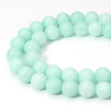 시오미아 60pcs 6mm 천연 혼합 블루 임페리얼 재스퍼 보석 구슬 에너지 힐링 크리스탈 라운드 루즈 스톤 구슬 제작용 DIY 팔찌 목걸이, Amazonite, 10mm, 1개