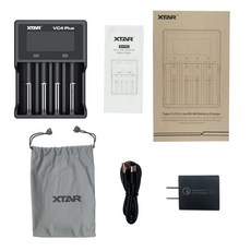 XTAR 배터리 충전기 VC4 플러스 고속 충전 14650 18350 18490 18500 18700 26650 22650 20700 21700 18650 충전기 C 플러그, [02] VC4  PLUS SET US