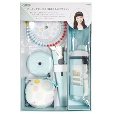 Clover可樂牌篠原友惠設計針線盒74-544 (剪刀、線、針插、珠針、縫紉針、錐子、線頭剪、水溶鉛筆), 1個