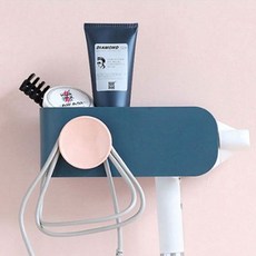 깔끔한 수납 드라이기 거치대 1P 드라이 홀더 보관 piz*37170FO, 핑크-화이트, 핑크-화이트