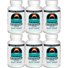 소스내추럴스 크롬메이트 크롬 GTF 200mcg 테블릿, 240개, 6개