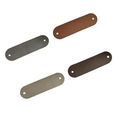 수제 의류 가방 모자 스카프용 가죽 라벨에 7x2cm 봉제 구멍이 있는 4Pcs 가죽 공예 라벨, 황갈색 짙은 갈색 br