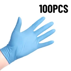 50/100PCS 블루 니트릴 장갑 일회용 가정용 청소 설거지 애완 동물 목욕에 사용되는 주방 욕실 도구, 01 S, 02 100PCS