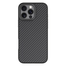 DEVIA iPhone 16 系列碳纖維金屬支架 MagSafe 磁吸手機保護殼, DEVIAiPhone 16 Pro Max 碳纖維金屬支架 MagSafe 保護殼-黑色, 1個