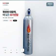세이프허브 친환경 소화기 캠핑용 차량용 가정용 360ml (은색), 1개