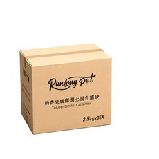 Runlong Pet 奶香豆腐崩壞土混合貓砂 2.5kg x 3入, 3, 奶香