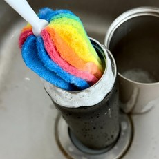 주방세척 텀블러 물병 세척솔 무지개브러쉬