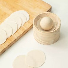 만두피절구 만두 누르는 틀 도구 피 펴는, B. 원목 볼 롤러 1세트