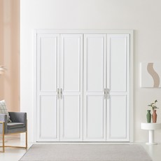 보루네오 웨인스코팅 까사 여닫이 작은방 붙박이장 10cm, 화이트 10cm