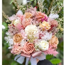 最美大捧花百搭款30公分寬玫瑰花束 仙氣爆棚/情人節花束/登記/外拍/告白/傳情 乾燥花束/永生花束/畢業花束, 百搭捧花奶茶可可,不加購