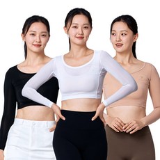 TS SPRT 스포츠S 여성 골프이너웨어 U넥 사이드메쉬 크롭티