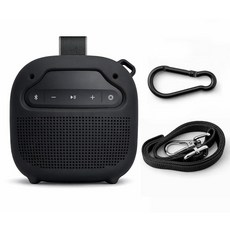 CaseSack Bose 뉴 사운드링크 마이크로 휴대용 블루투스 스피커 (2세대)용 실리콘 커버 (블랙) 166218, 블랙