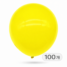 브로키 라텍스풍선 12인치 100p 9컬러 풍선용품 파티소품, 100개, 라텍스옐로