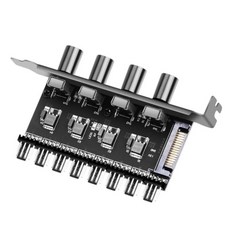 PWM 팬 컨트롤러 허브 - 8채널 팬 허브 - 3핀/4핀 지원 - SATA 전원 - 4개 독립 속도 조절