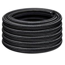이블 에너지 6AN PTFE 연료 호스 라인 AN6 라인 E85 나일론 브레이드 10FT 블랙 5/16 인치 ID, Black, 8AN 20FT