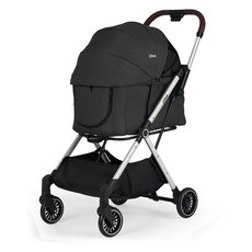 JöPet Piuma 羽行者 寵物推車 輕便摺疊 透氣舒適 多功能置物, 石墨黑, 1個