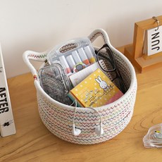 화현 지이 데스크 패브릭 수납 바구니 책상 소품 정리 코튼 수납함, 고양이 귀 모양