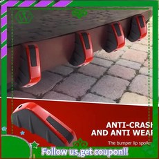 자동차 후면 하단 범퍼 윙 립 충돌 방지 교체 스포일러 보호 장치 스플리터, 1. blackred, 기본