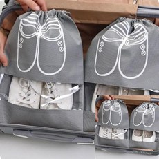 컬러 신발 보관주머니 실내화주머니, 그레이, 1개