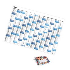 2025年度計畫日曆全年計畫日曆，清晰日期標記，精美版面設計，優質紙張書寫流暢, 藍色 B 部分, 1個