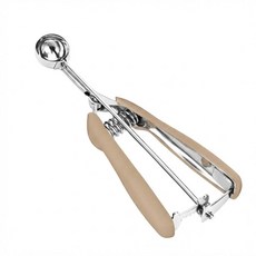 OSHLANT Ice Cream Scoop 18/8 Stainless Steel Cookie 5.3Tbsp/80ml/2.7oz Dough Scooper with Trigger, #110/ 1 Tsp, Brown